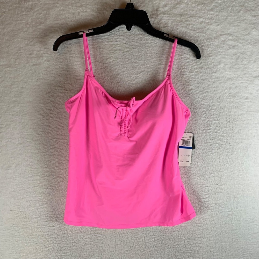 Salt‎ + Cove Junior's Tie-Front Pink Peony Tankini Swimsuit Top Size XL NWT 9954